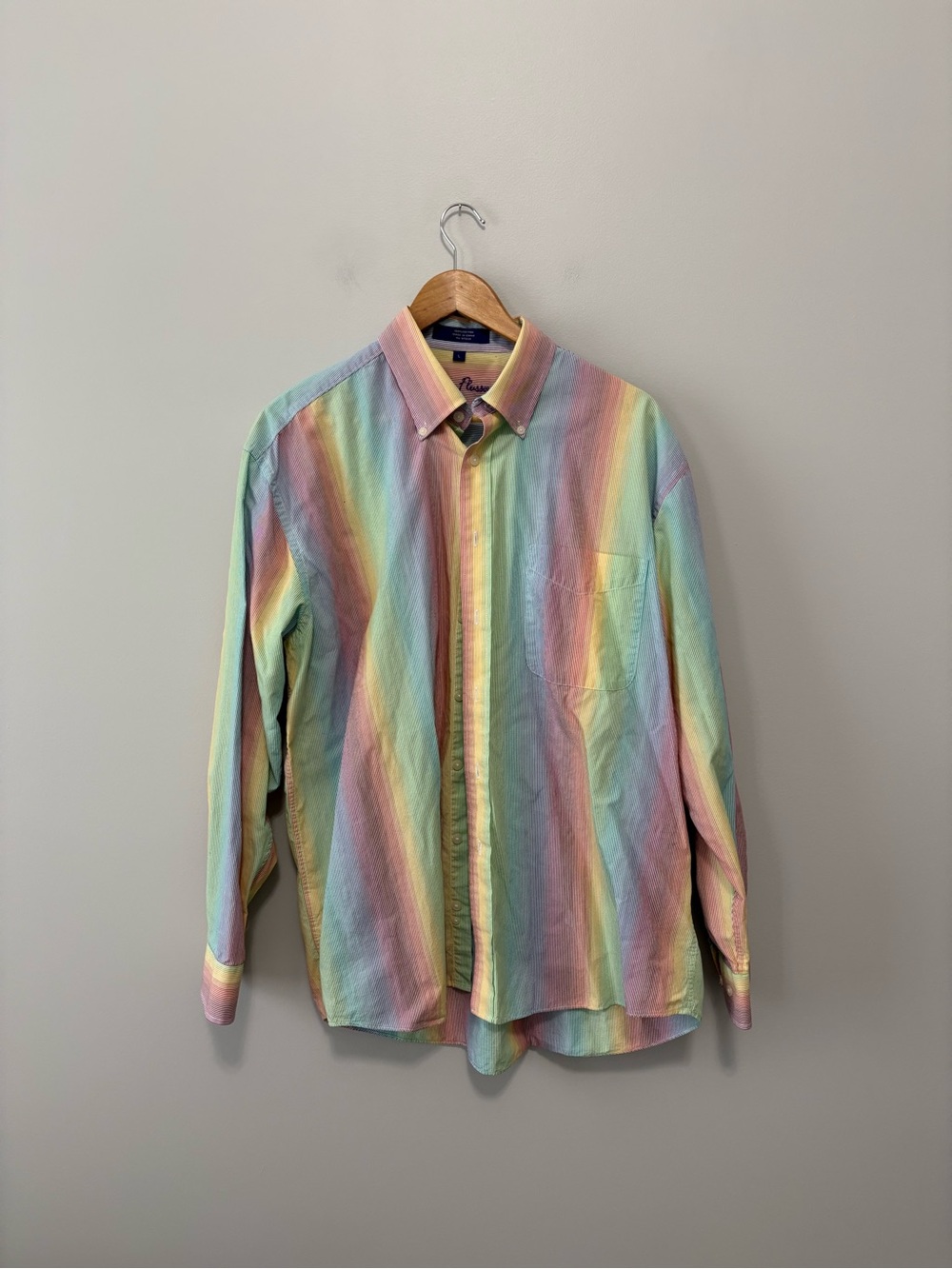 Alan Flusser Cotton Multi Color Rainbow Dress Shirt